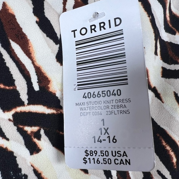 Torrid Animal Print Dress Cutout Sweetheart Zebra NWT Midi Slit Women's 14/16 1X - Picture 5 of 15